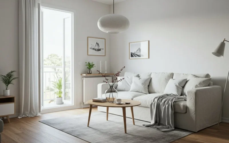 Jak urządzić mały salon skandynawski w bloku z IKEA – gotowe przykłady